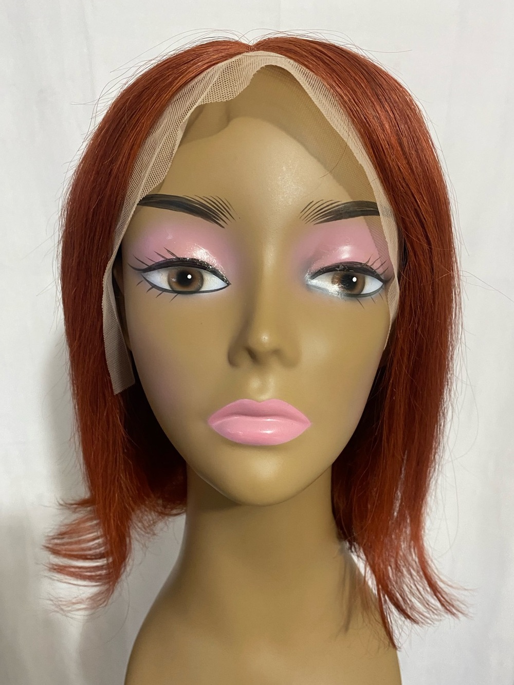 Reddish Brown Bob Wig 13x4 Lace Front Human Hair Glueless 12”